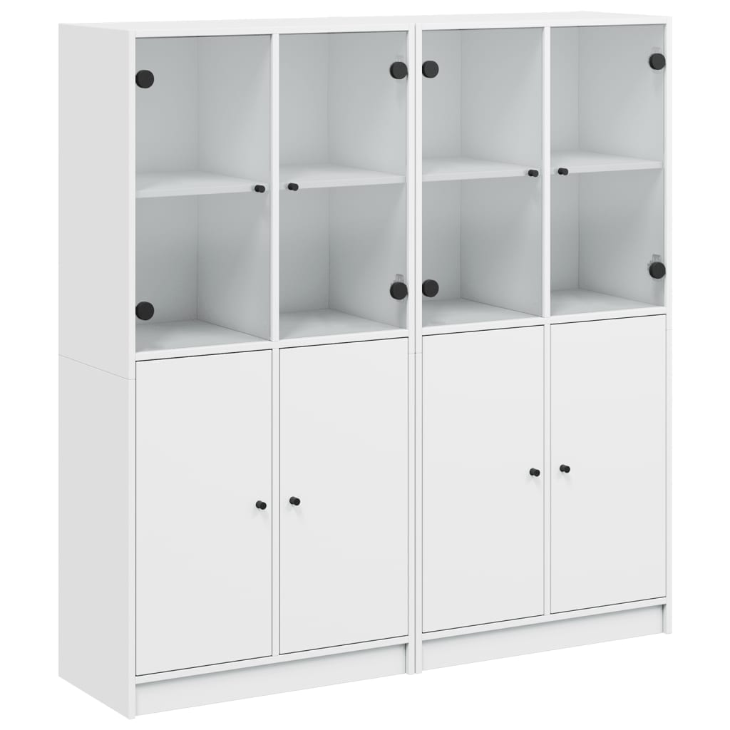 Regal za knjige s vratima bijeli 136 x 37 x 142 cm drveni