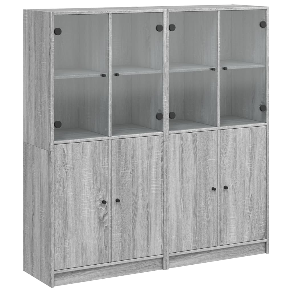 Regal za knjige s vratima boja hrasta 136x37x142 cm drveni