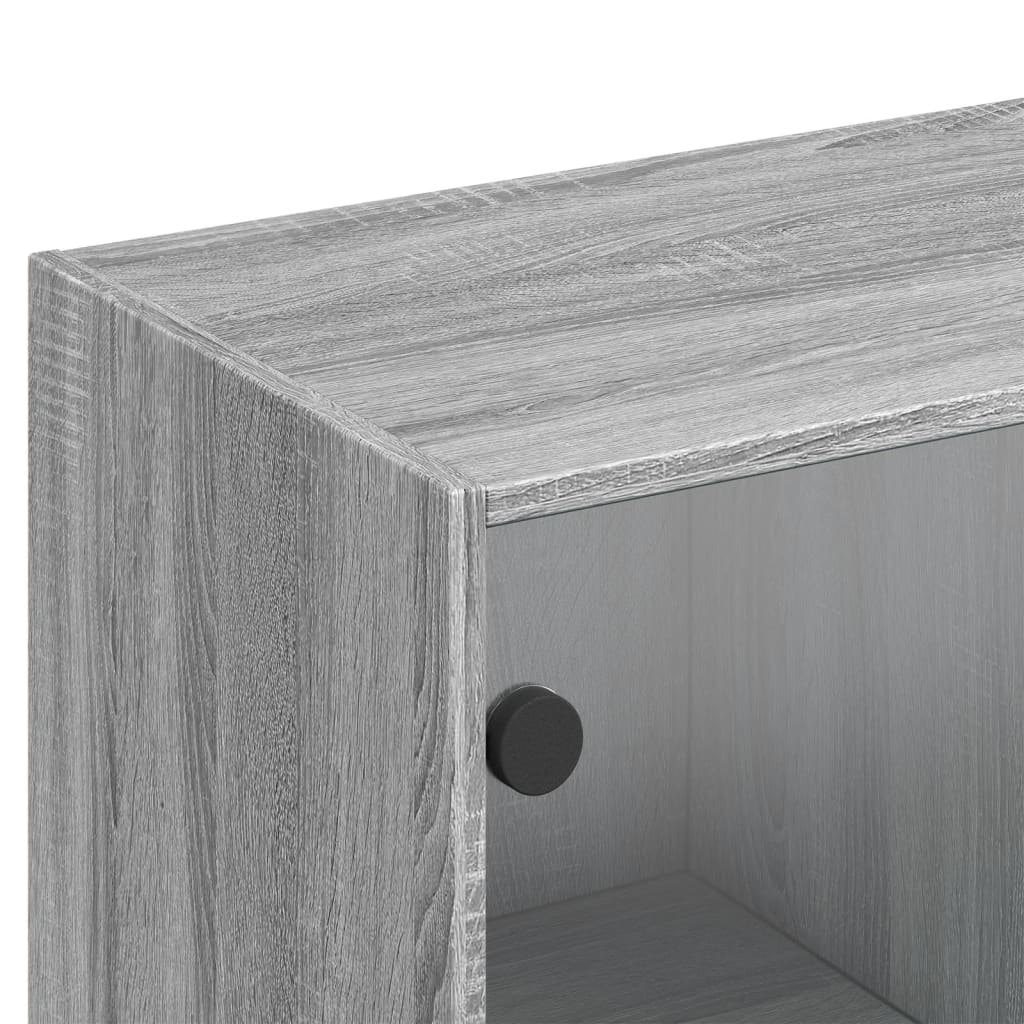 Regal za knjige s vratima boja hrasta 136x37x142 cm drveni