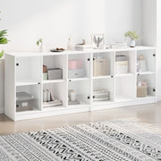 Regal za knjige s vratima bijeli 204x37x75 cm konstruirano drvo