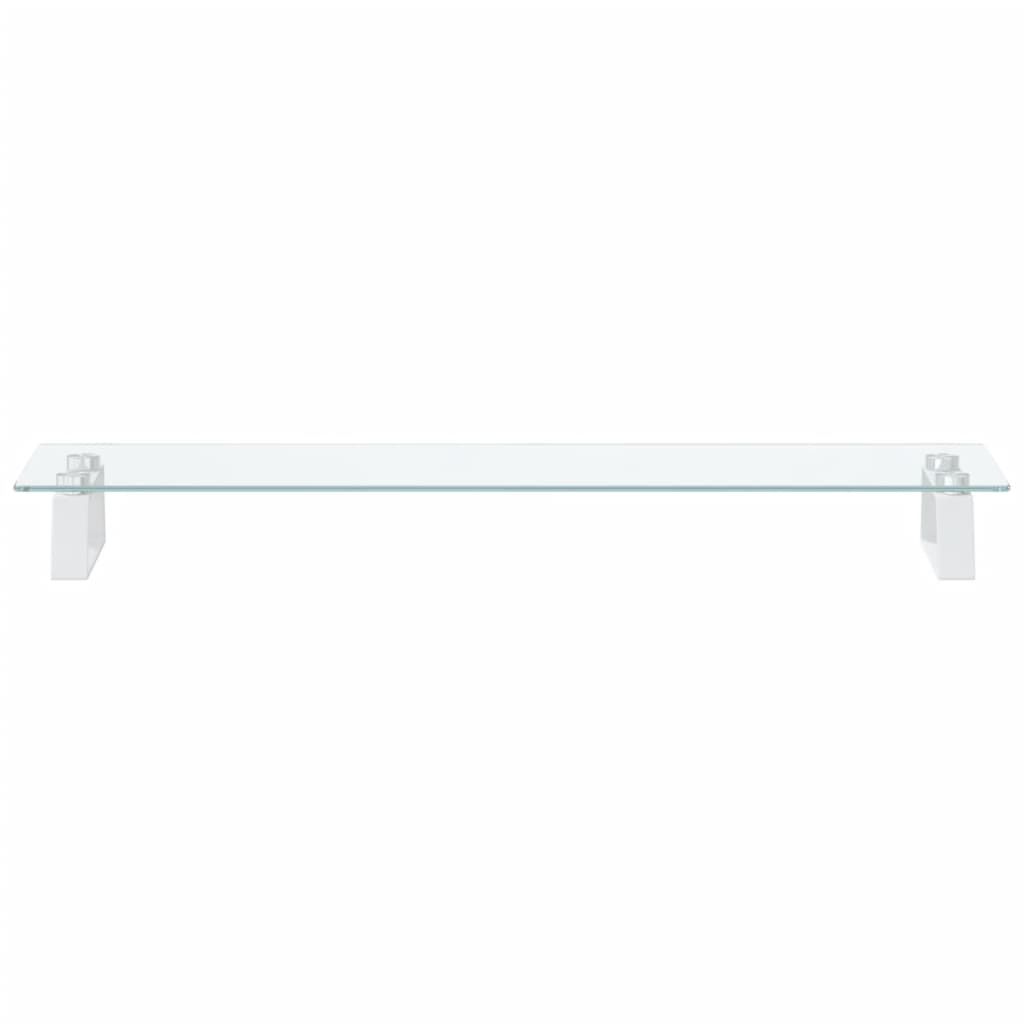 Stalak za monitor bijeli 80x20x8 cm kaljeno staklo i metal