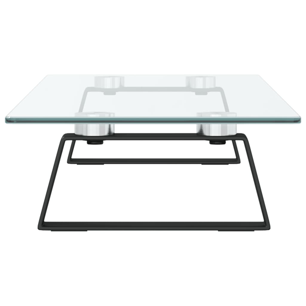Stalak za monitor crni 60x20x8 cm kaljeno staklo i metal
