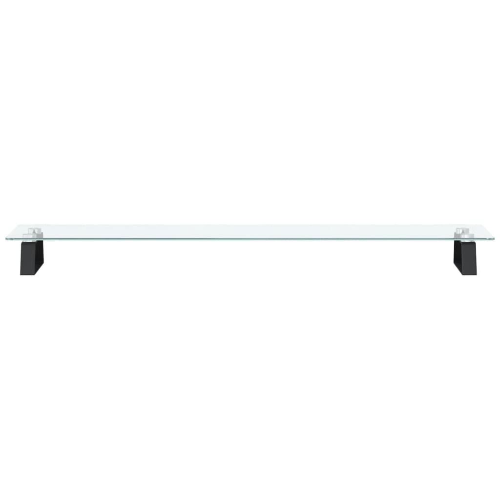 Stalak za monitor crni 100x20x8 cm kaljeno staklo i metal