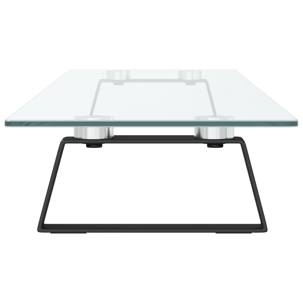 Stalak za monitor crni 100x20x8 cm kaljeno staklo i metal