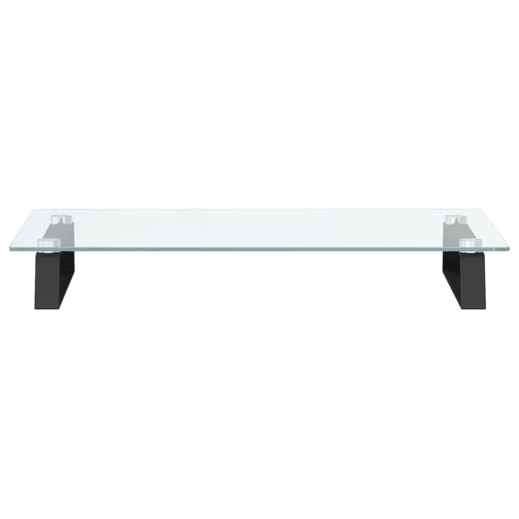 Stalak za monitor crni 60x35x8 cm kaljeno staklo i metal