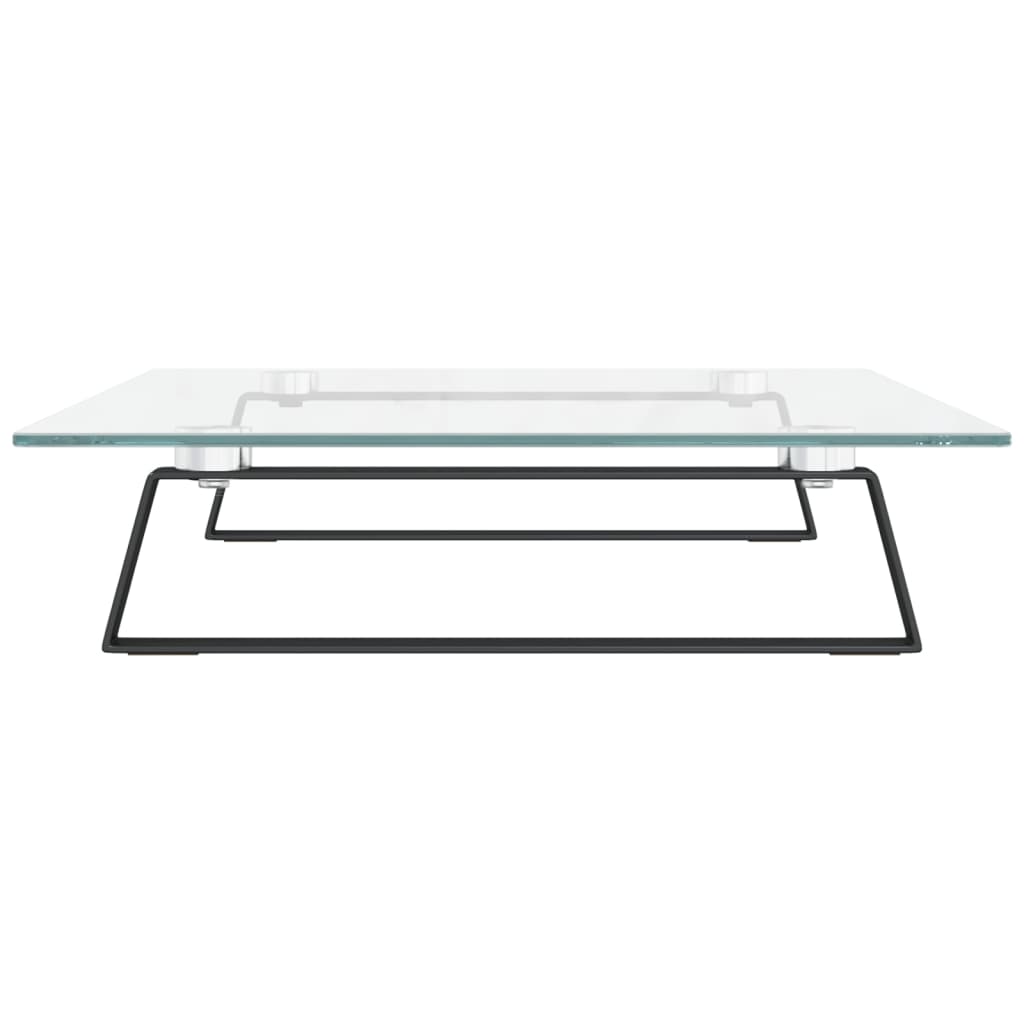 Stalak za monitor crni 60x35x8 cm kaljeno staklo i metal