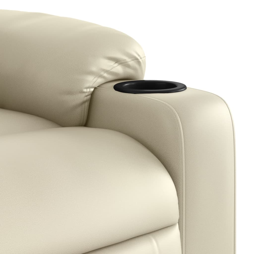 Naslonjač na podizanje od umjetne kože krem