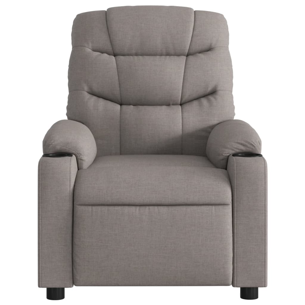 Električni masažni naslonjač od tkanine smeđesivi