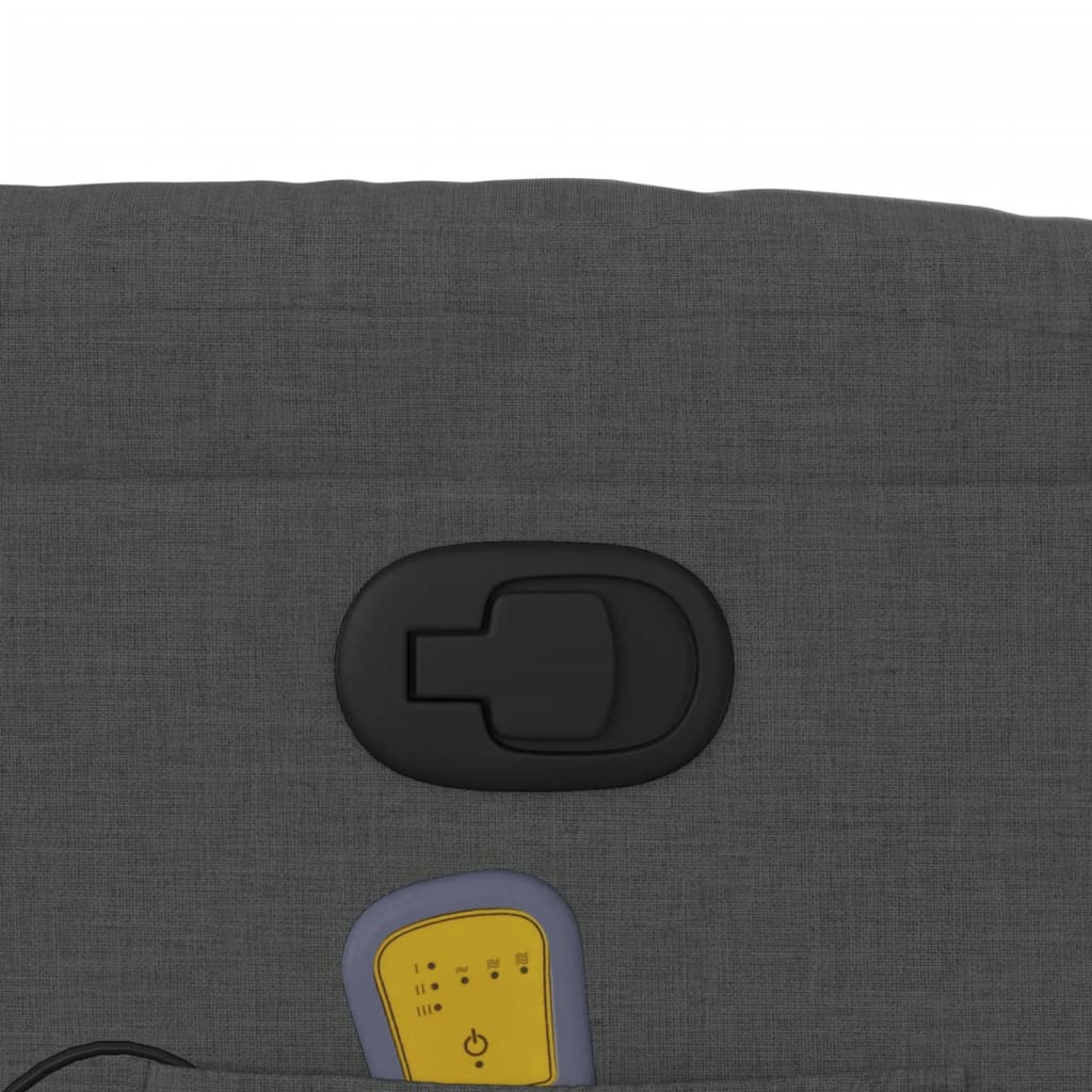 Masažni naslonjač na podizanje od tkanine tamnosivi