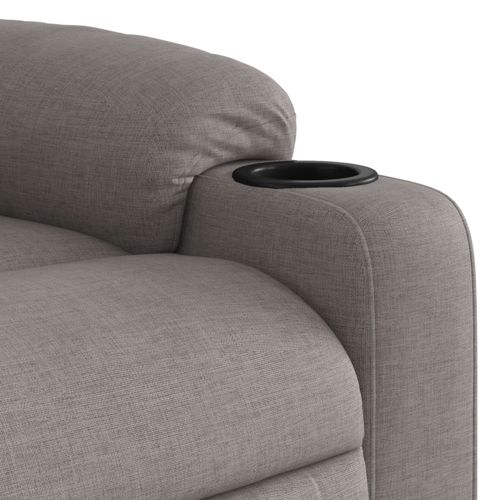 Masažni naslonjač na podizanje od tkanine smeđesivi