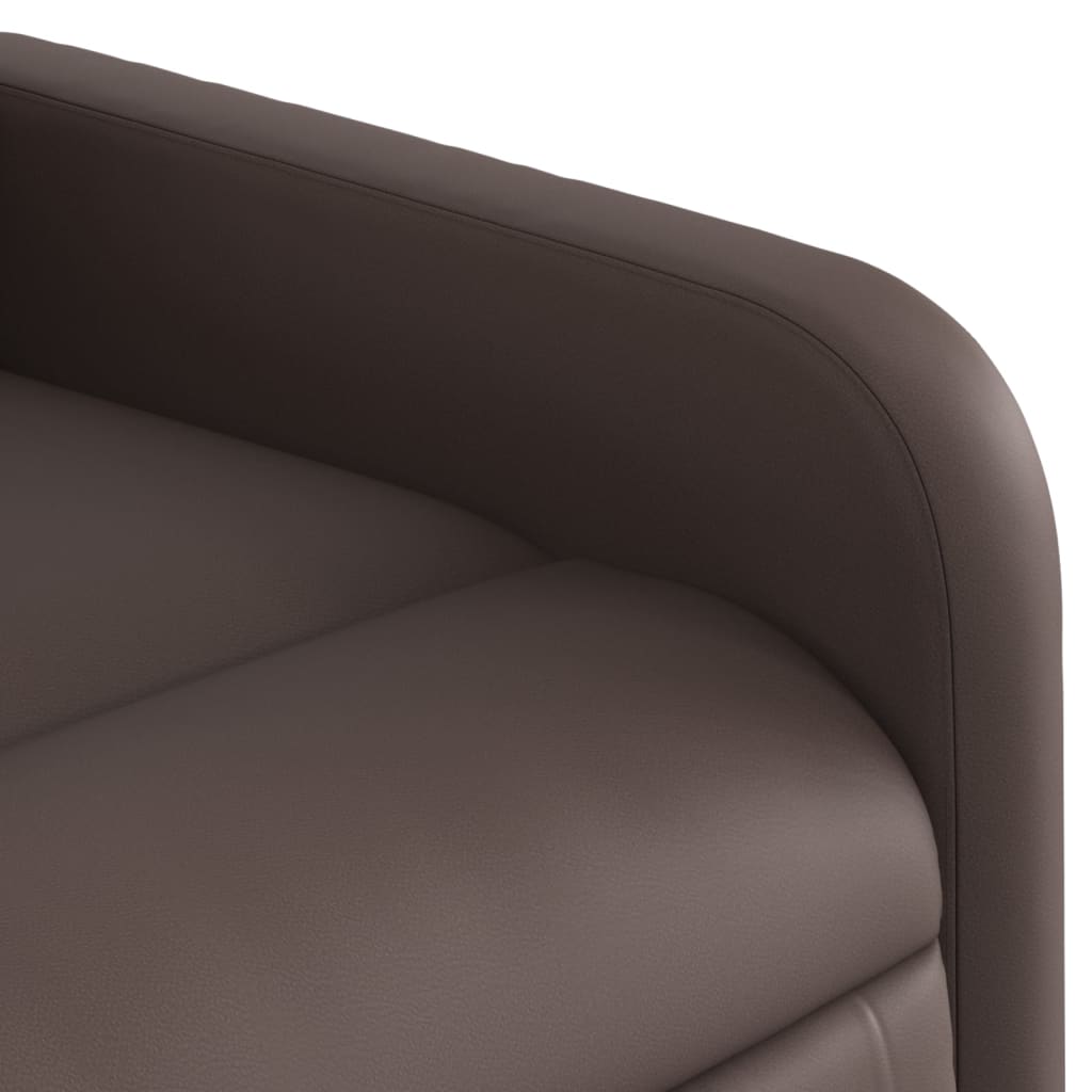 Električni masažni naslonjač od umjetne kože smeđi