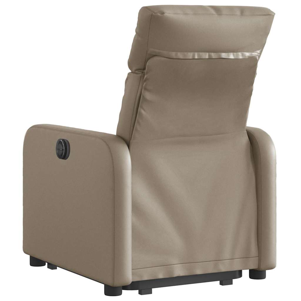 Naslonjač na podizanje od umjetne kože boja cappuccina
