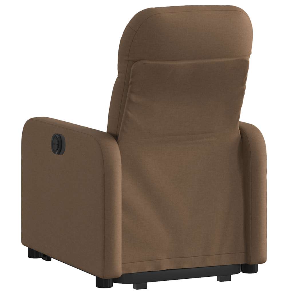 Naslonjač na podizanje od tkanine smeđi