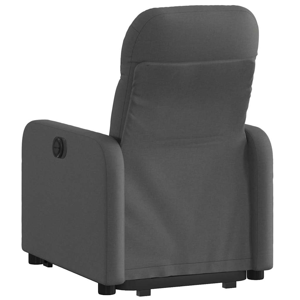 Električni naslonjač na podizanje od tkanine tamnosivi