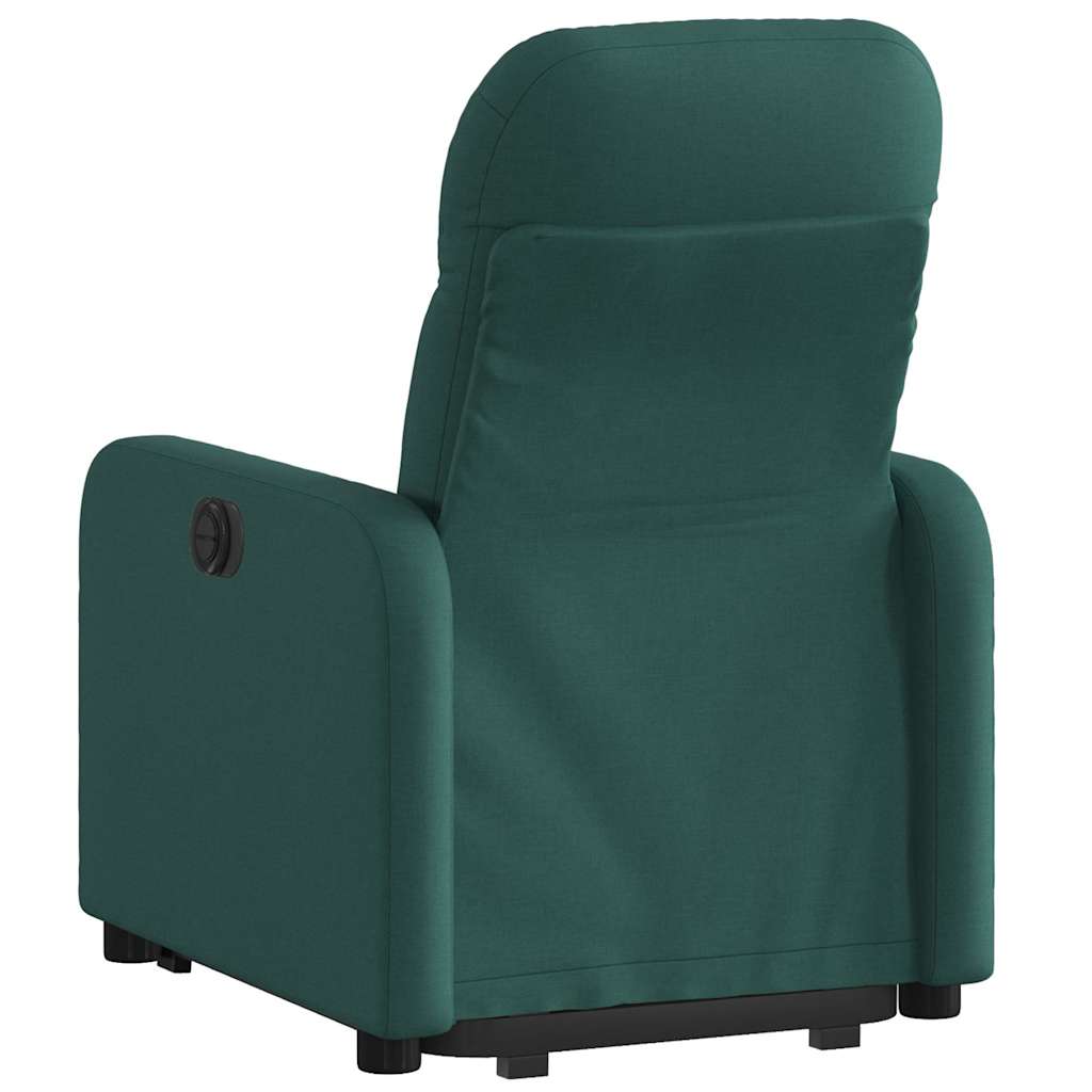 Električni naslonjač na podizanje tkanina tamnozeleni