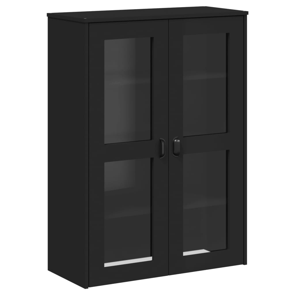 Visoka komoda VIKEN crna 80 x 40 x 200 cm od masivne borovine