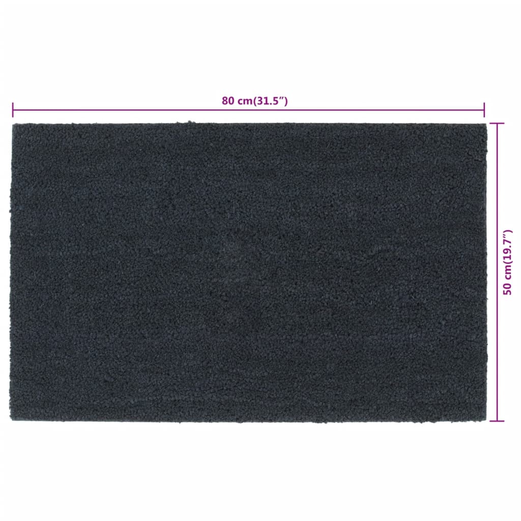 Otirači tamnosivi 50 x 80 cm čupavi od kokosovih vlakana