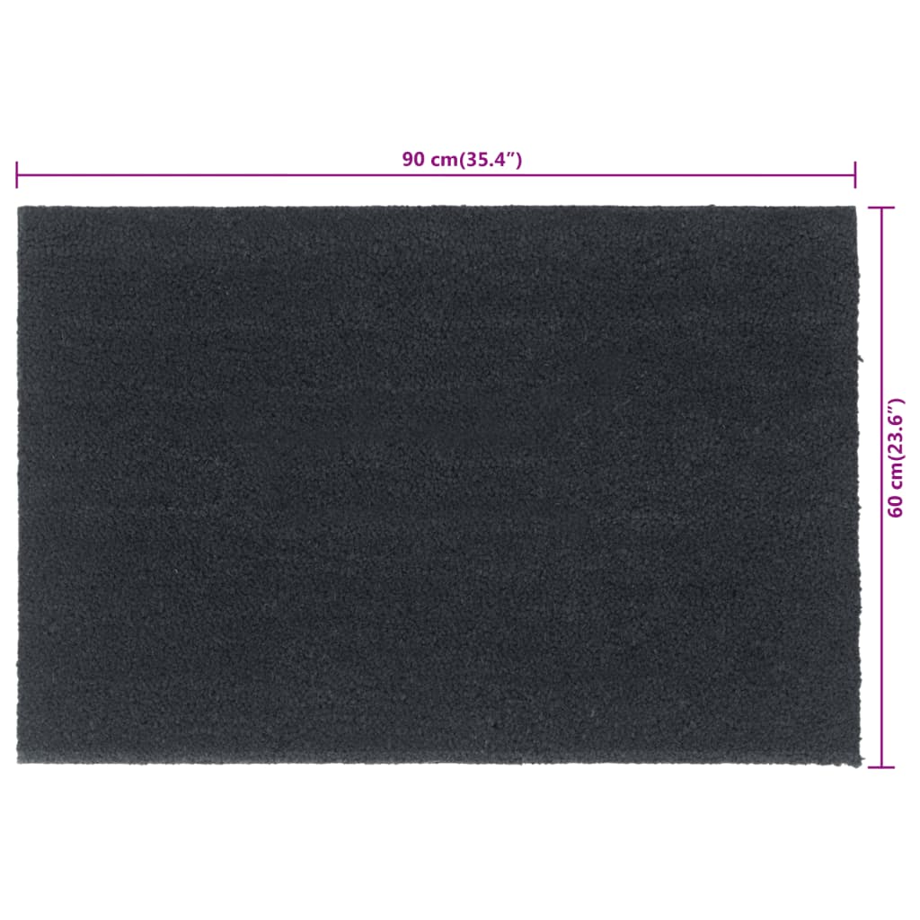 Otirači tamnosivi 60x90 cm čupavi od kokosovih vlakana
