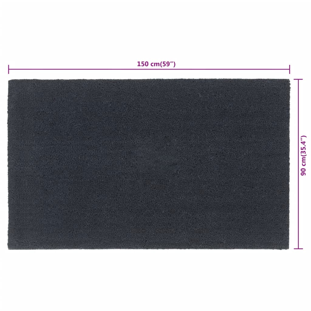 Otirači tamnosivi 90x150 cm čupavi od kokosovih vlakana