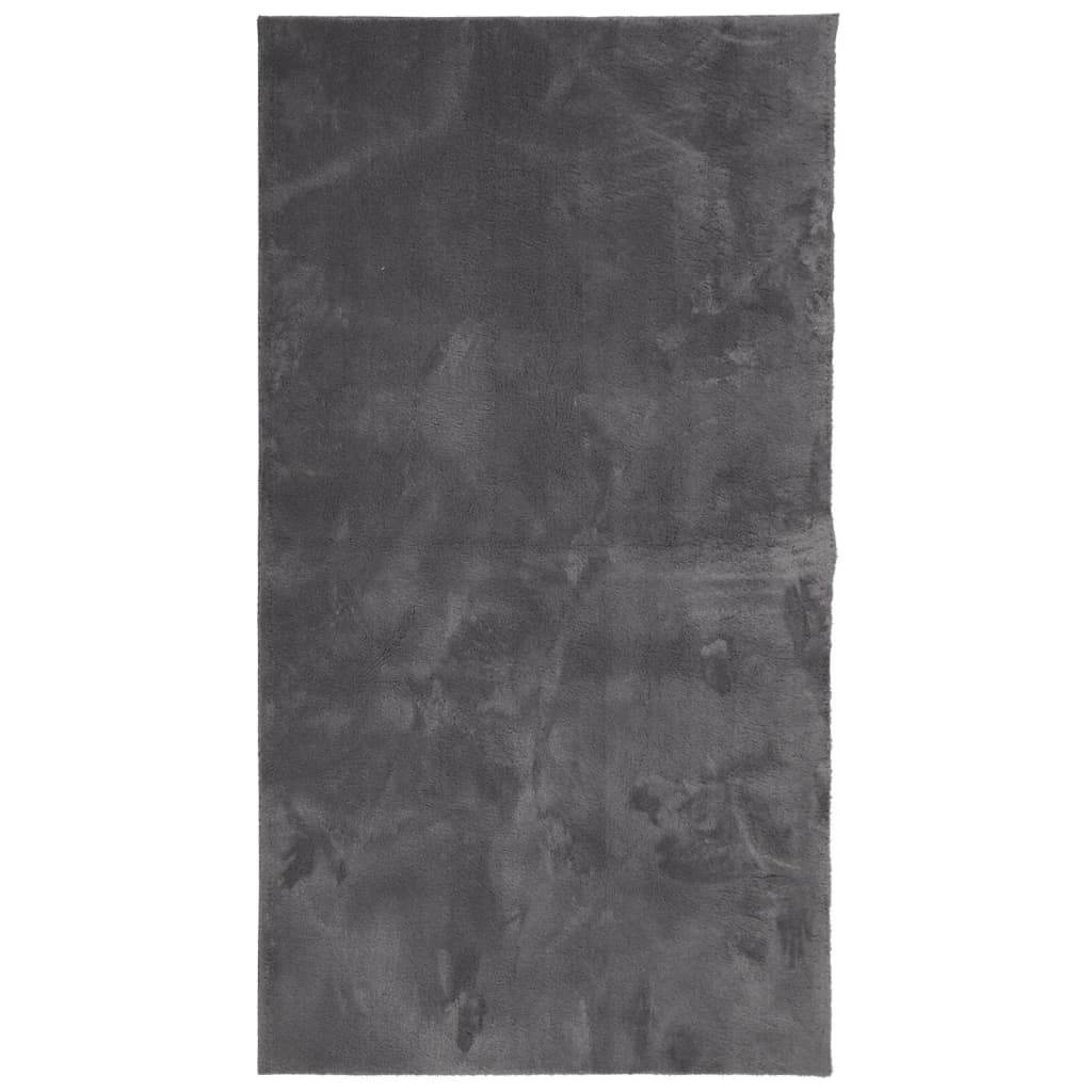 Tepih HUARTE kratkih vlakana meki i perivi antracit 80x150 cm