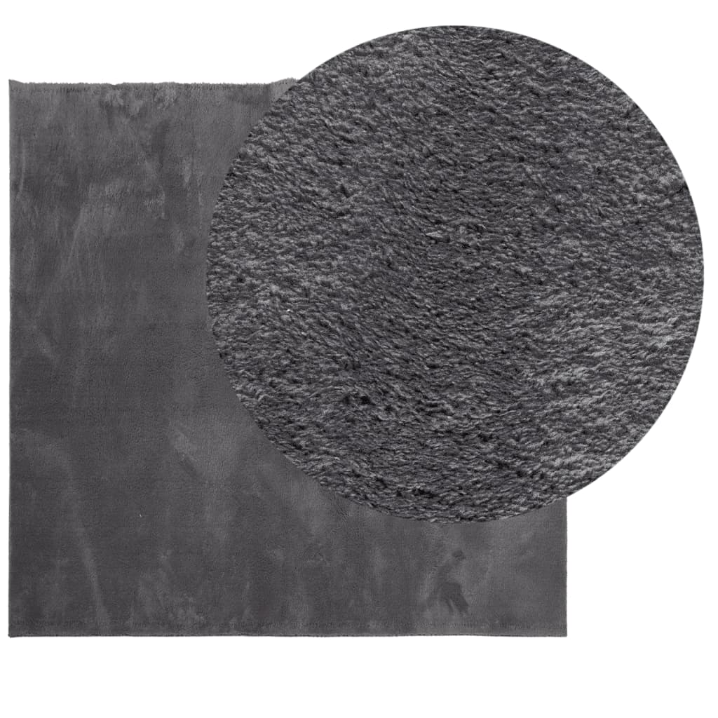 Tepih HUARTE kratkih vlakana meki i perivi antracit 200x200 cm