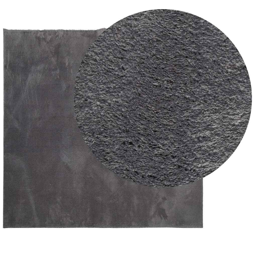 Tepih HUARTE kratkih vlakana mekani i perivi antracit 240x240cm