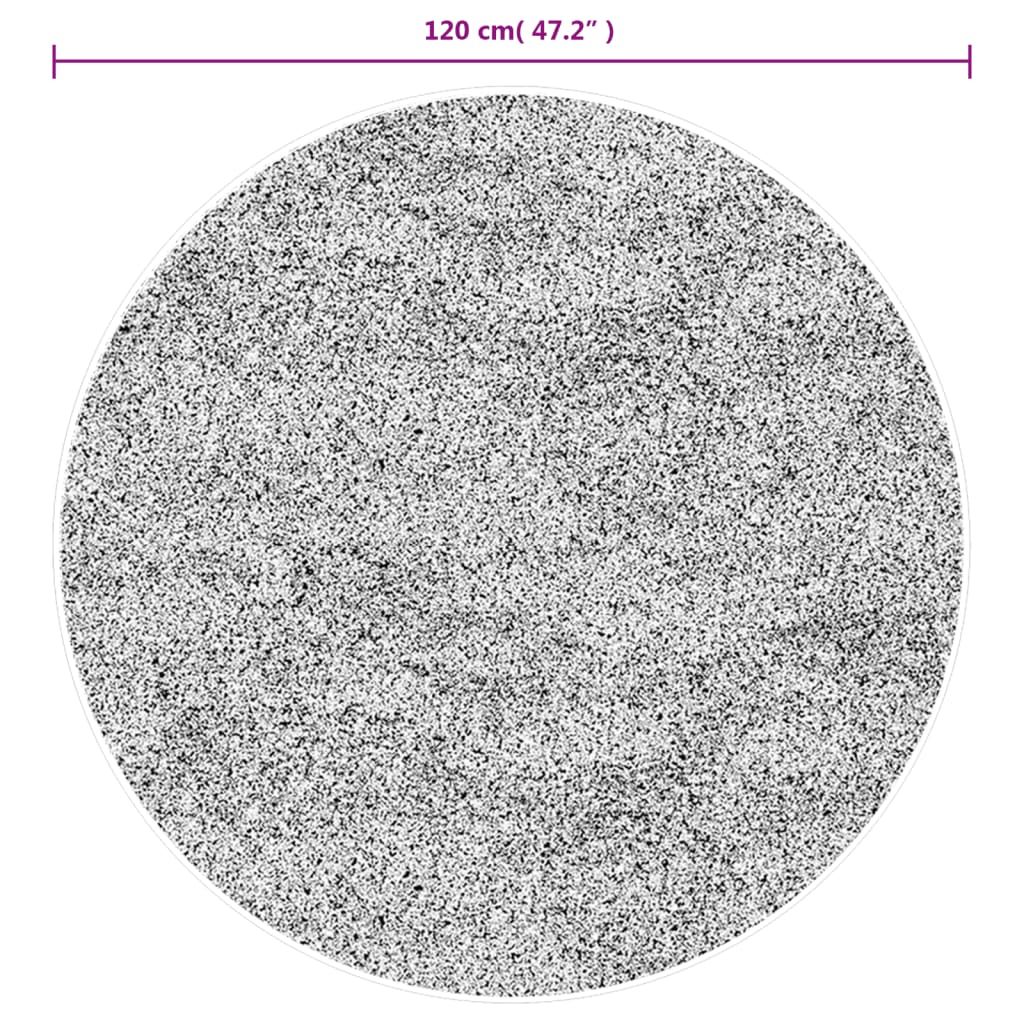 Tepih HUARTE kratkih vlakana mekani i perivi antracit Ø 120 cm