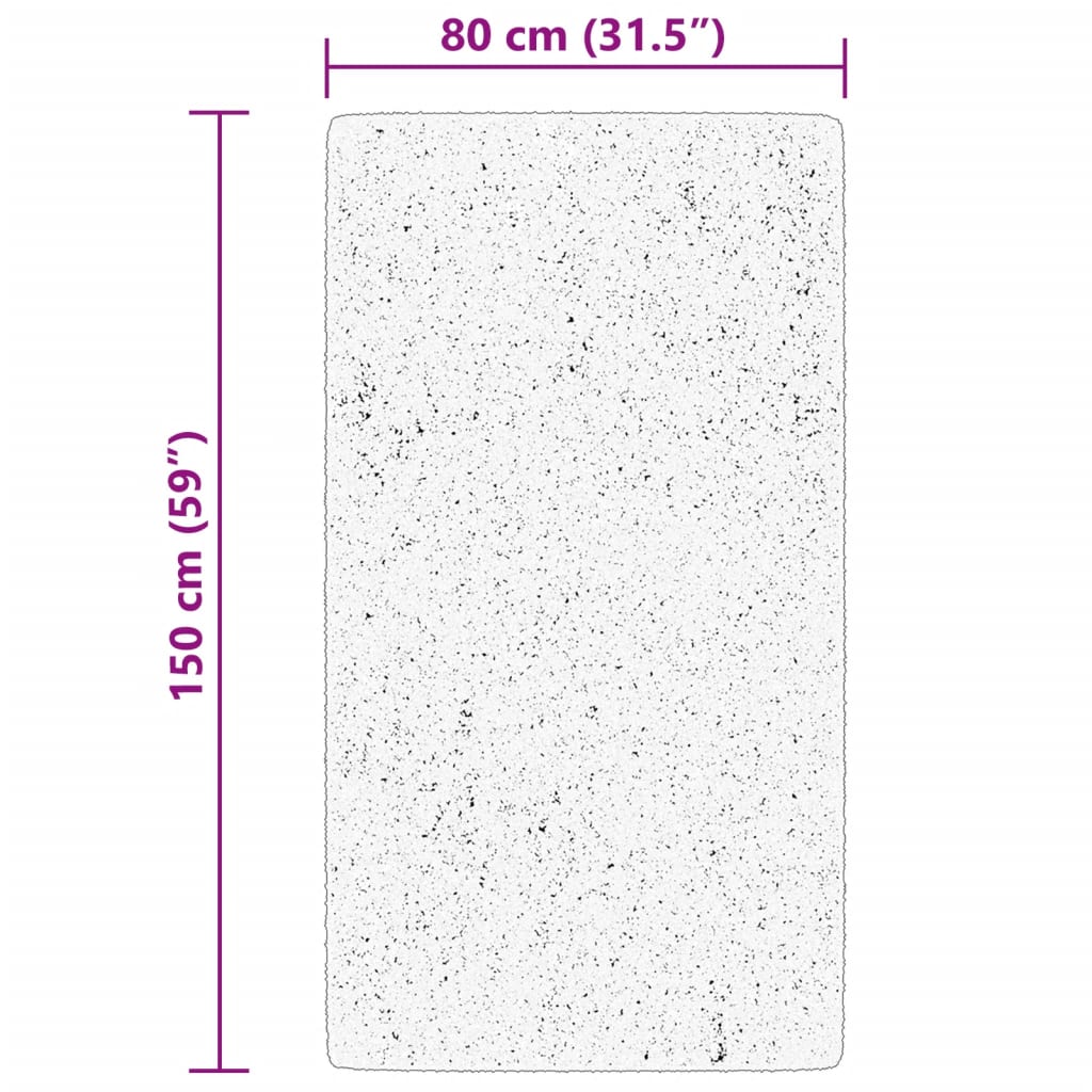 Tepih HUARTE kratkih vlakana mekani i perivi bež 80 x 150 cm