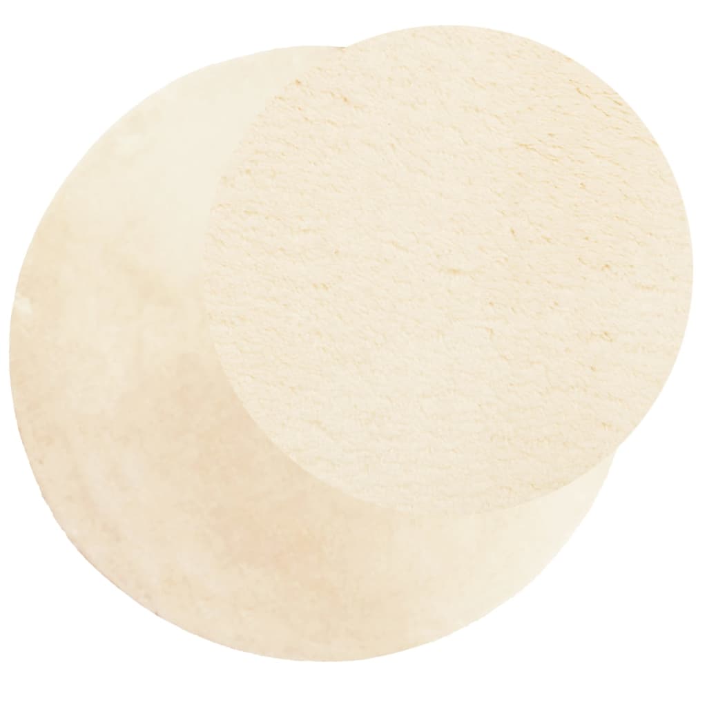 Tepih HUARTE kratkih vlakana mekani i perivi krem Ø 80 cm