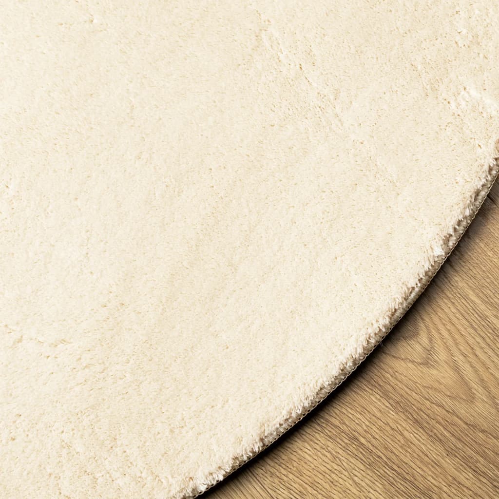 Tepih HUARTE kratkih vlakana mekani i perivi krem Ø 160 cm