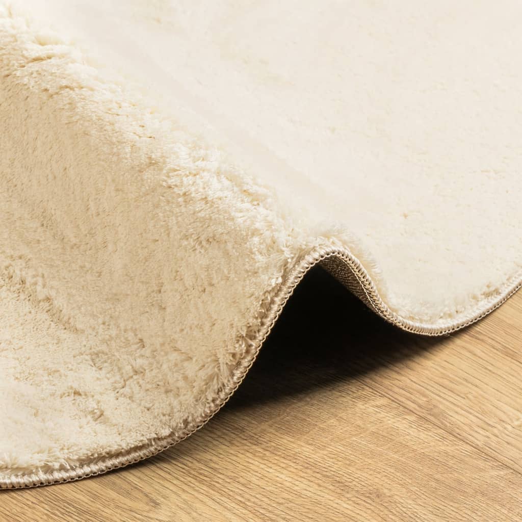 Tepih HUARTE kratkih vlakana mekani i perivi krem Ø 200 cm