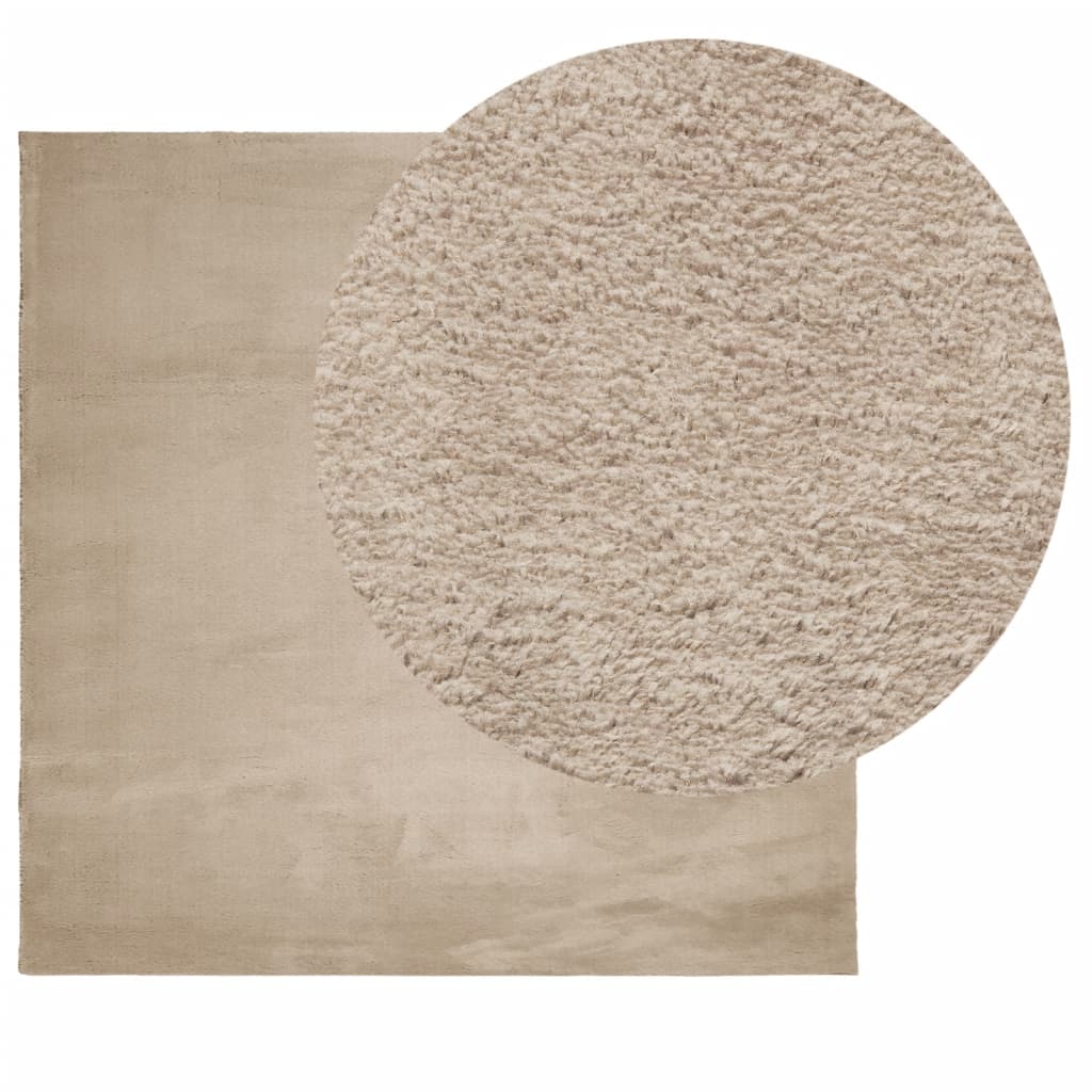 Tepih HUARTE kratka vlakna mek i periv boja pijeska 200x200 cm