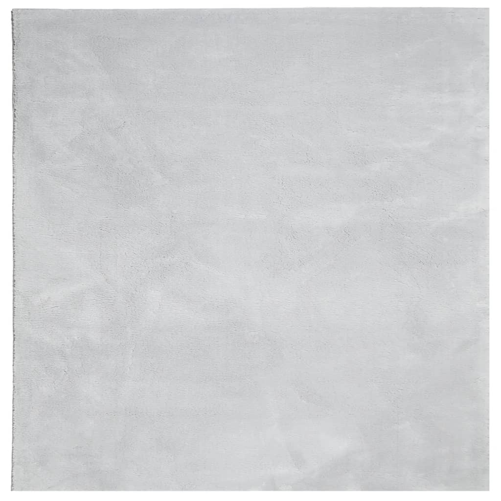 Tepih HUARTE kratkih vlakana mekani i perivi sivi 240x240 cm