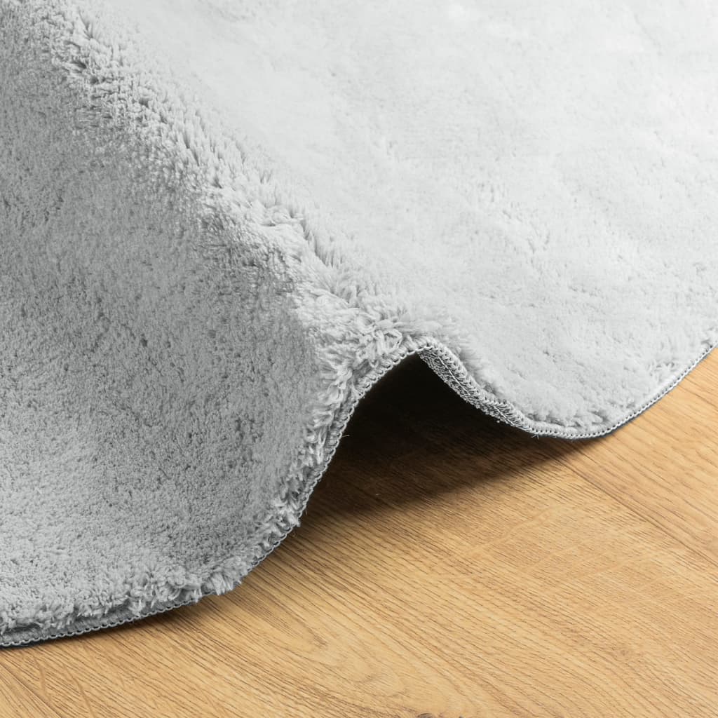 Tepih HUARTE kratkih vlakana mekani i perivi sivi Ø 100 cm