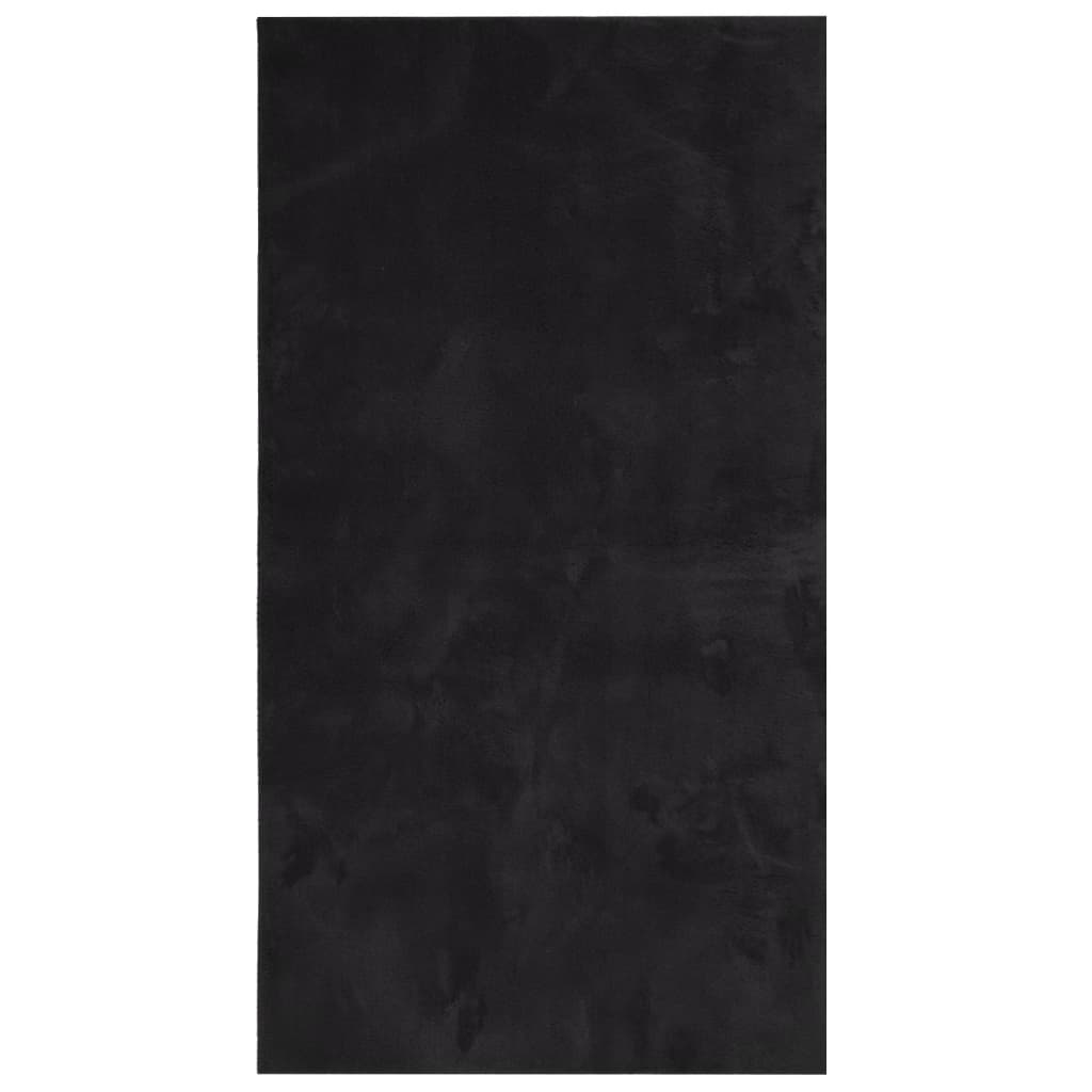 Tepih HUARTE kratkih vlakana mekani i perivi crni 80x150 cm