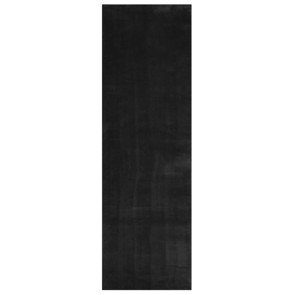 Tepih HUARTE kratkih vlakana mekani i perivi crni 80 x 250 cm