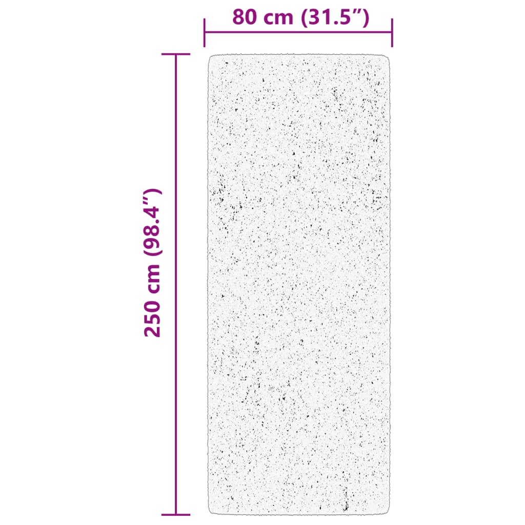 Tepih HUARTE kratkih vlakana mekani i perivi crni 80 x 250 cm