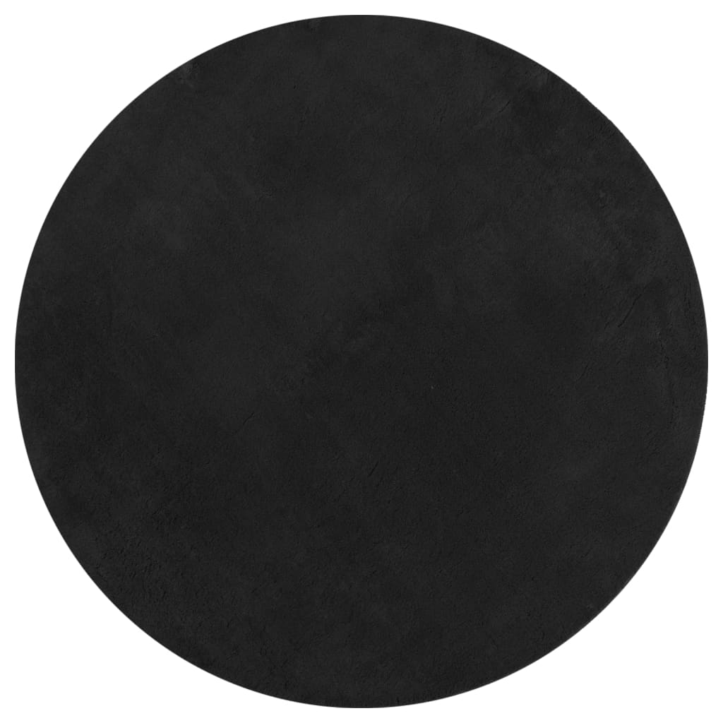 Tepih HUARTE kratkih vlakana mekani i perivi crni Ø 80 cm