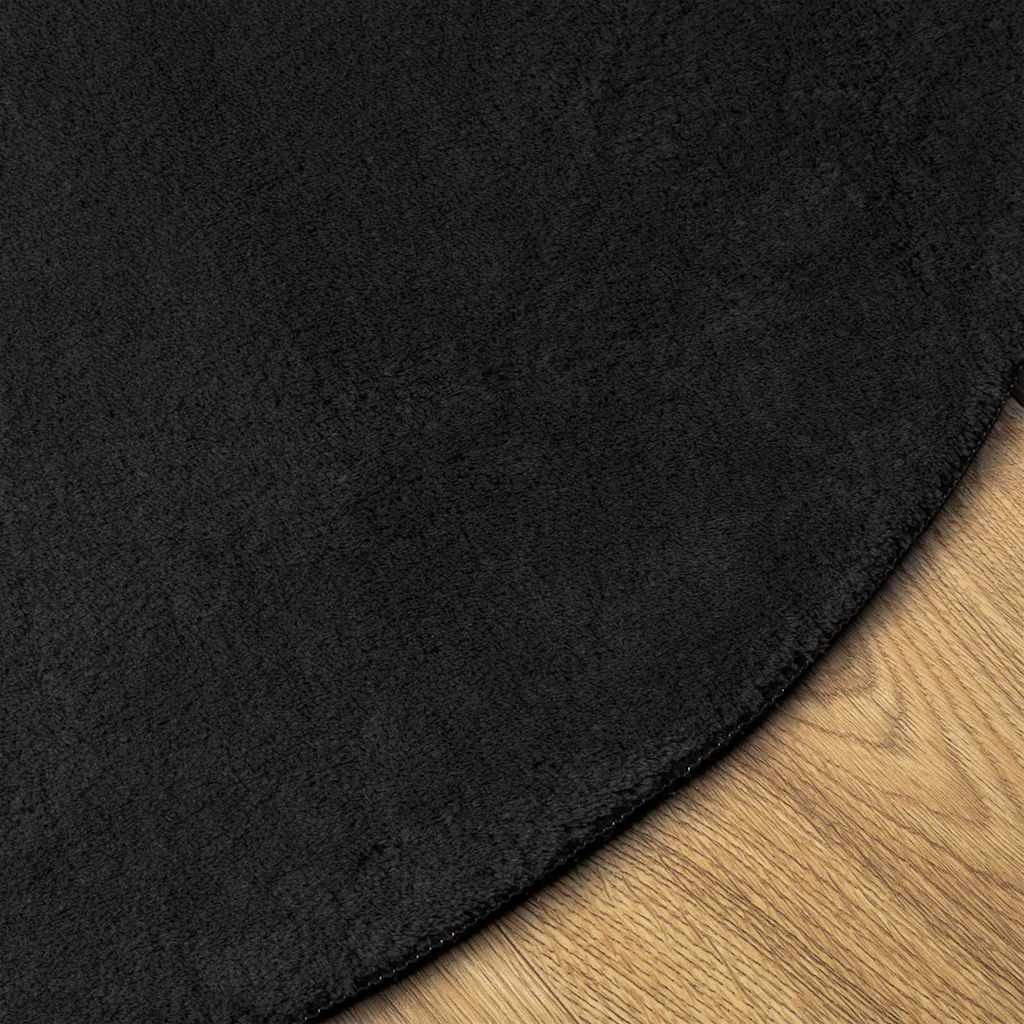Tepih HUARTE kratkih vlakana mekani i perivi crni Ø 200 cm