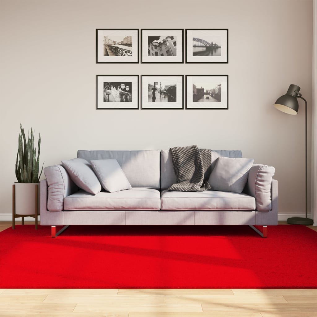 Tepih HUARTE kratkih vlakana mekani i perivi crveni 160x230 cm