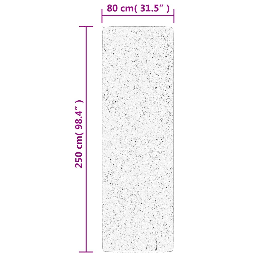 Čupavi tepih PAMPLONA s visokim vlaknima moderni sivi 80x250 cm