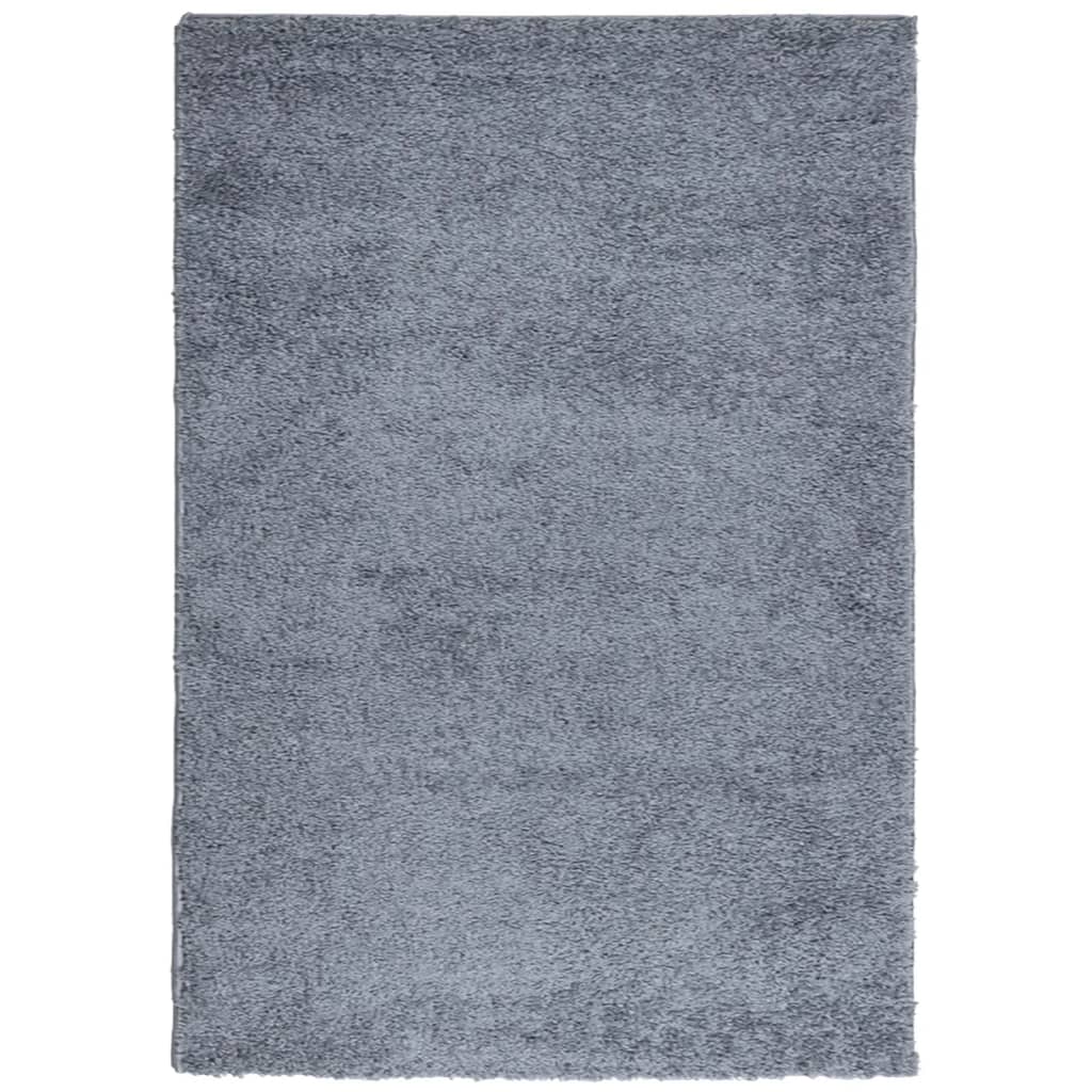 Čupavi tepih PAMPLONA visoka vlakna moderni plavi 140 x 200 cm