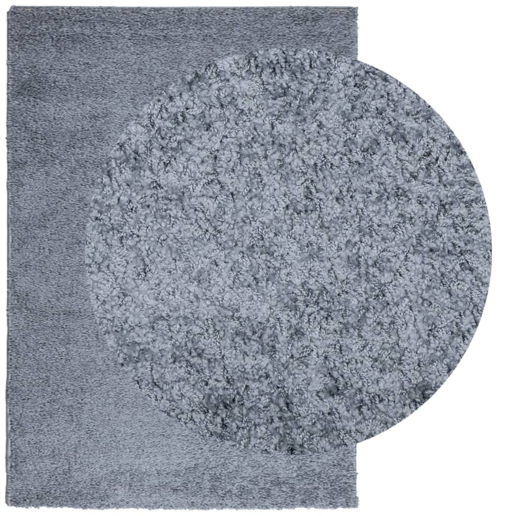 Čupavi tepih PAMPLONA visoka vlakna moderni plavi 140 x 200 cm