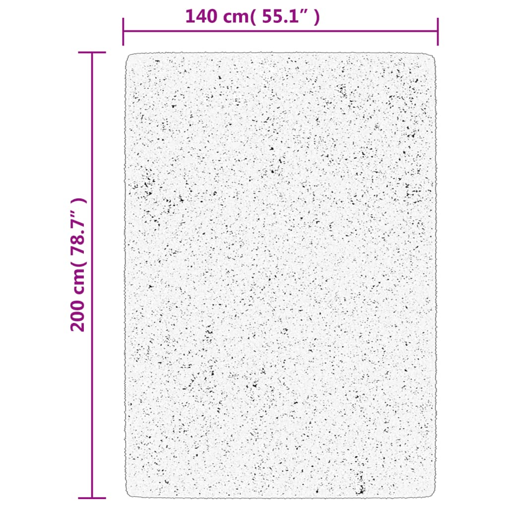 Čupavi tepih PAMPLONA visoka vlakna moderni plavi 140 x 200 cm
