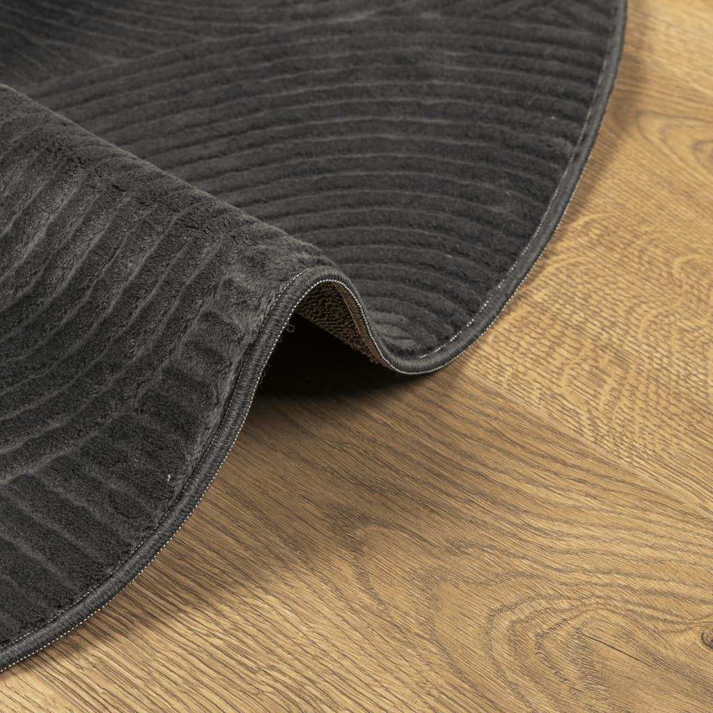 Tepih IZA kratka vlakna skandinavski izgled antracit Ø 120 cm