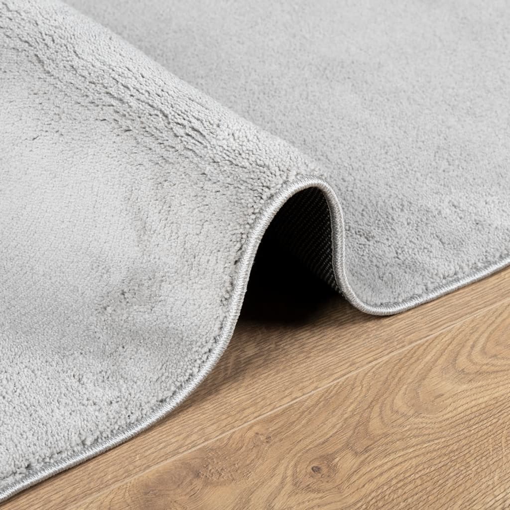 Tepih OVIEDO kratkih vlakana sivi 80 x 250 cm