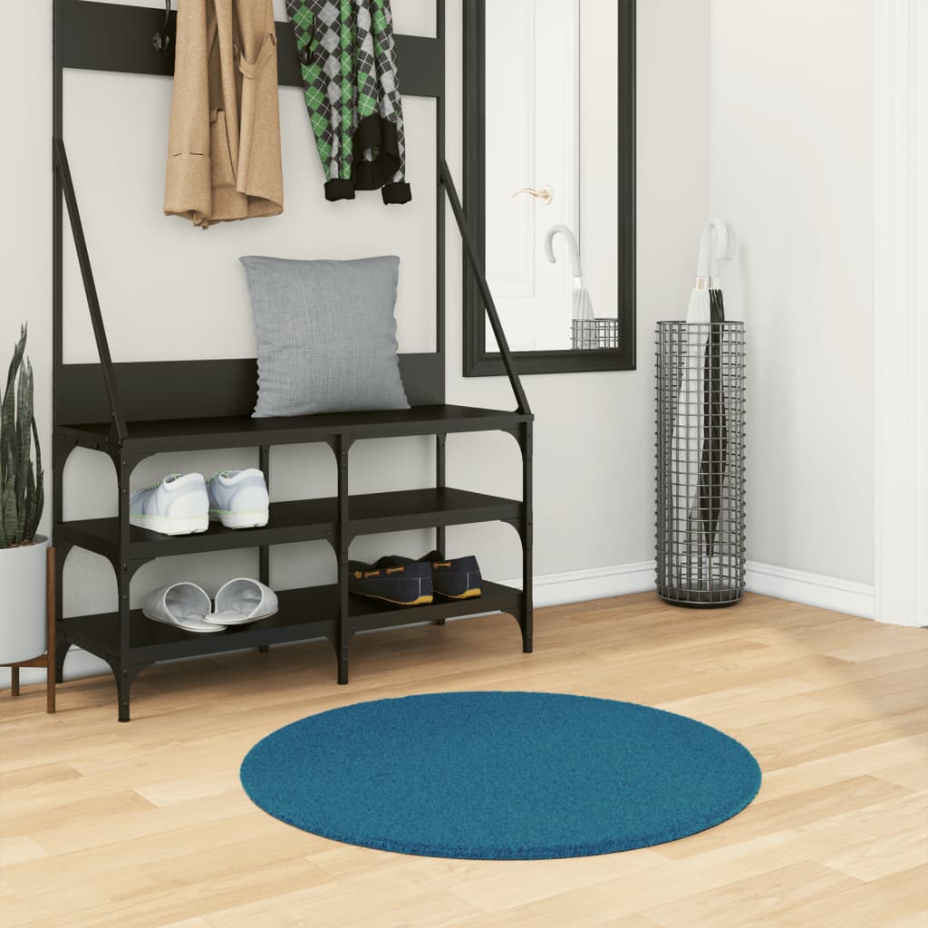 Tepih OVIEDO kratkih vlakana tirkizni Ø 80 cm