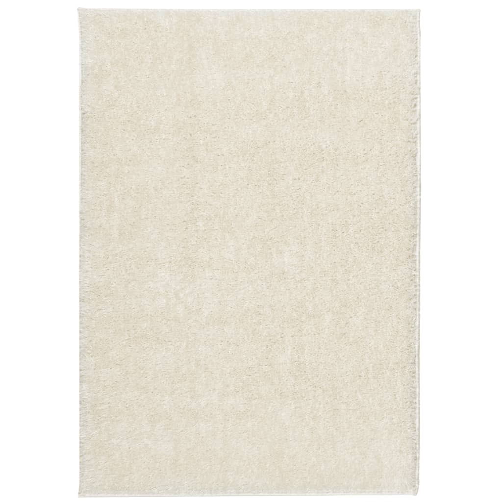 Tepih ISTAN s visokim vlaknima sjajni izgled krem 140x200 cm
