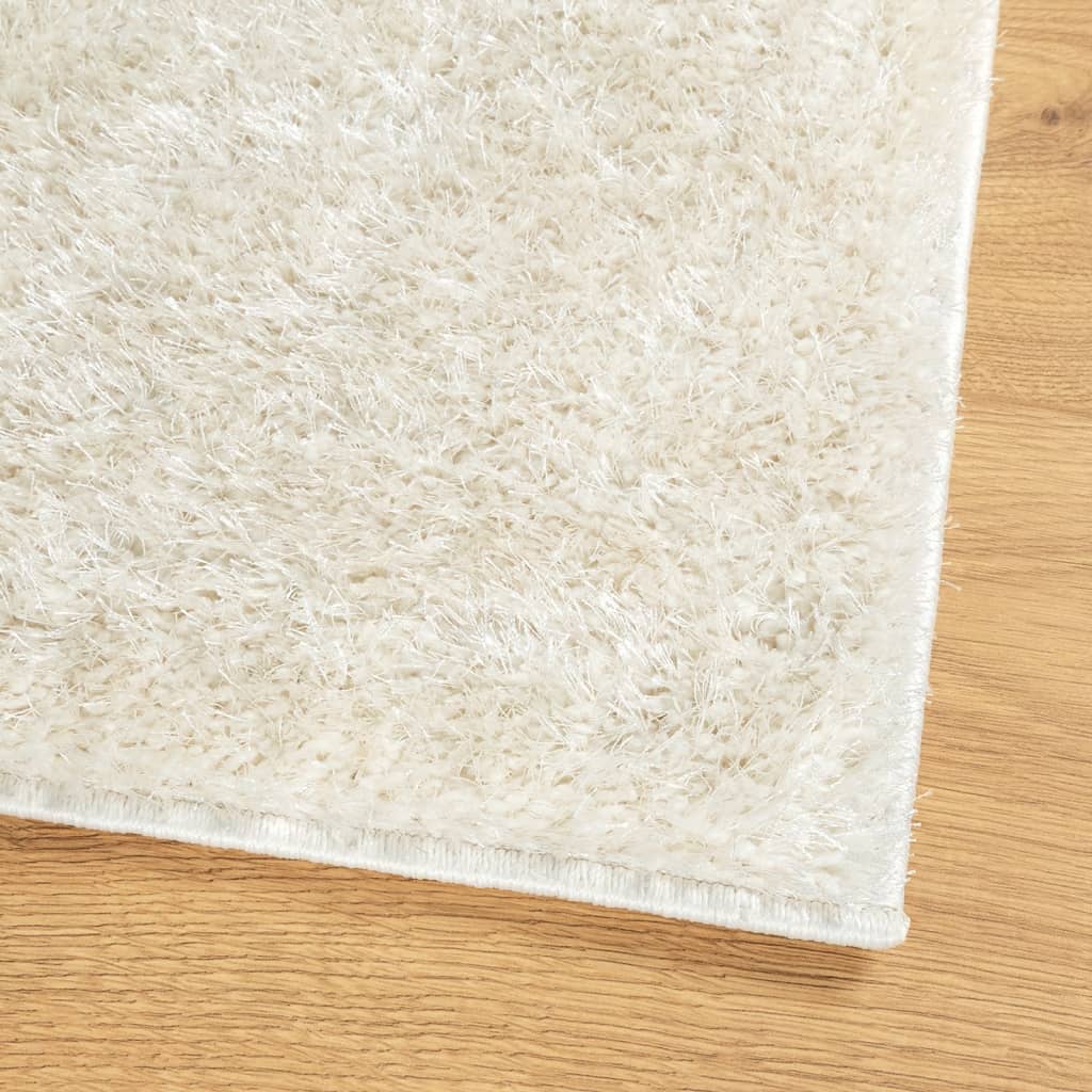 Tepih ISTAN s visokim vlaknima sjajni izgled krem 140x200 cm
