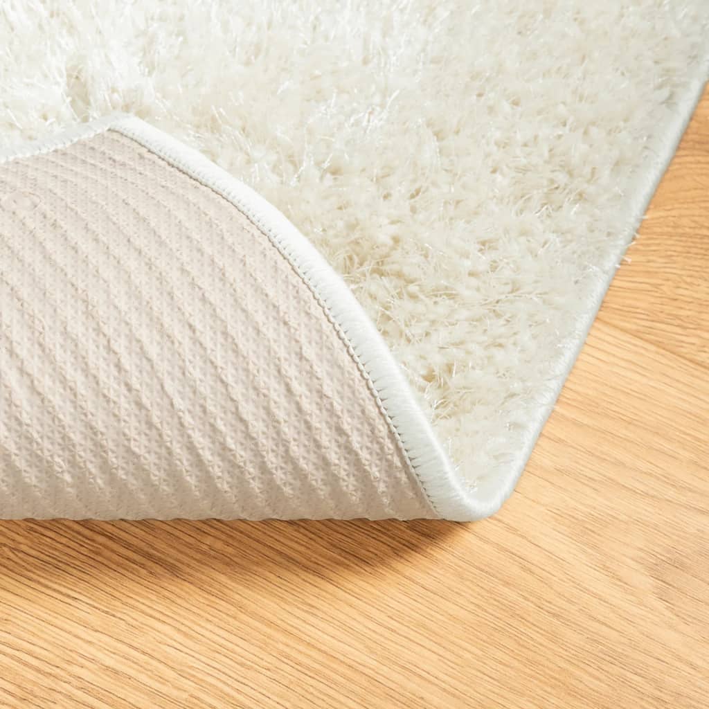 Tepih ISTAN s visokim vlaknima sjajni izgled krem 140x200 cm